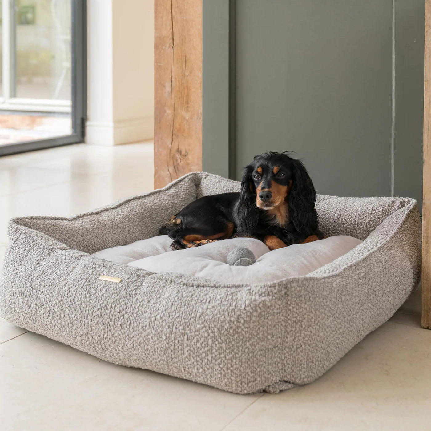 Box Bed For Dogs in Bouclé