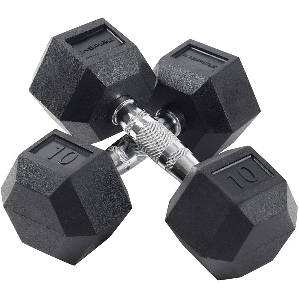 210-Lb. Rubber Dumbbell Set, 5-30 Lb. Pairs, with 6-Pair Vertical Rack