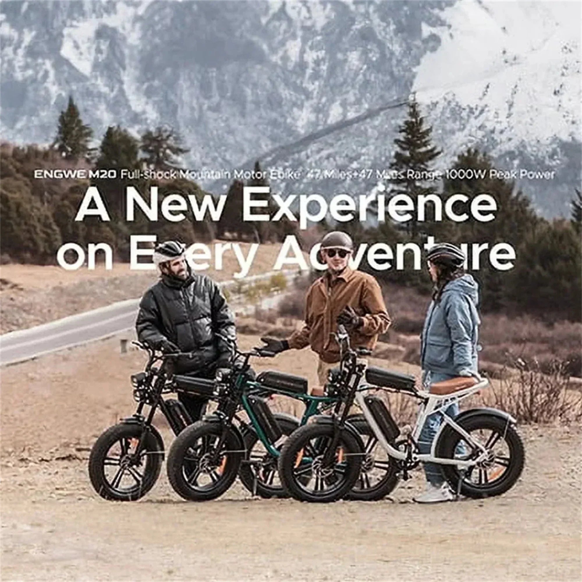 1000W Retro-Style Electric Bike for Adults, 28MPH, 94-Mile Range, 20 x 4.0 Fat Tires, Full Suspension, UL Certified