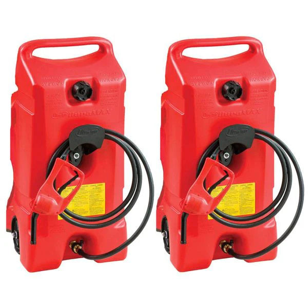 14 Gallon Portable Gas Fuel Tank with Pump, 2 Pack, Red
