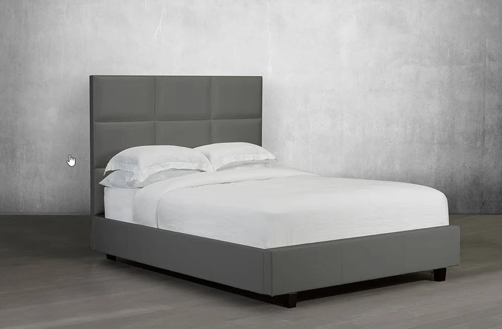 R159 Overstuffed Square Tufted Upholstered Platform Bed