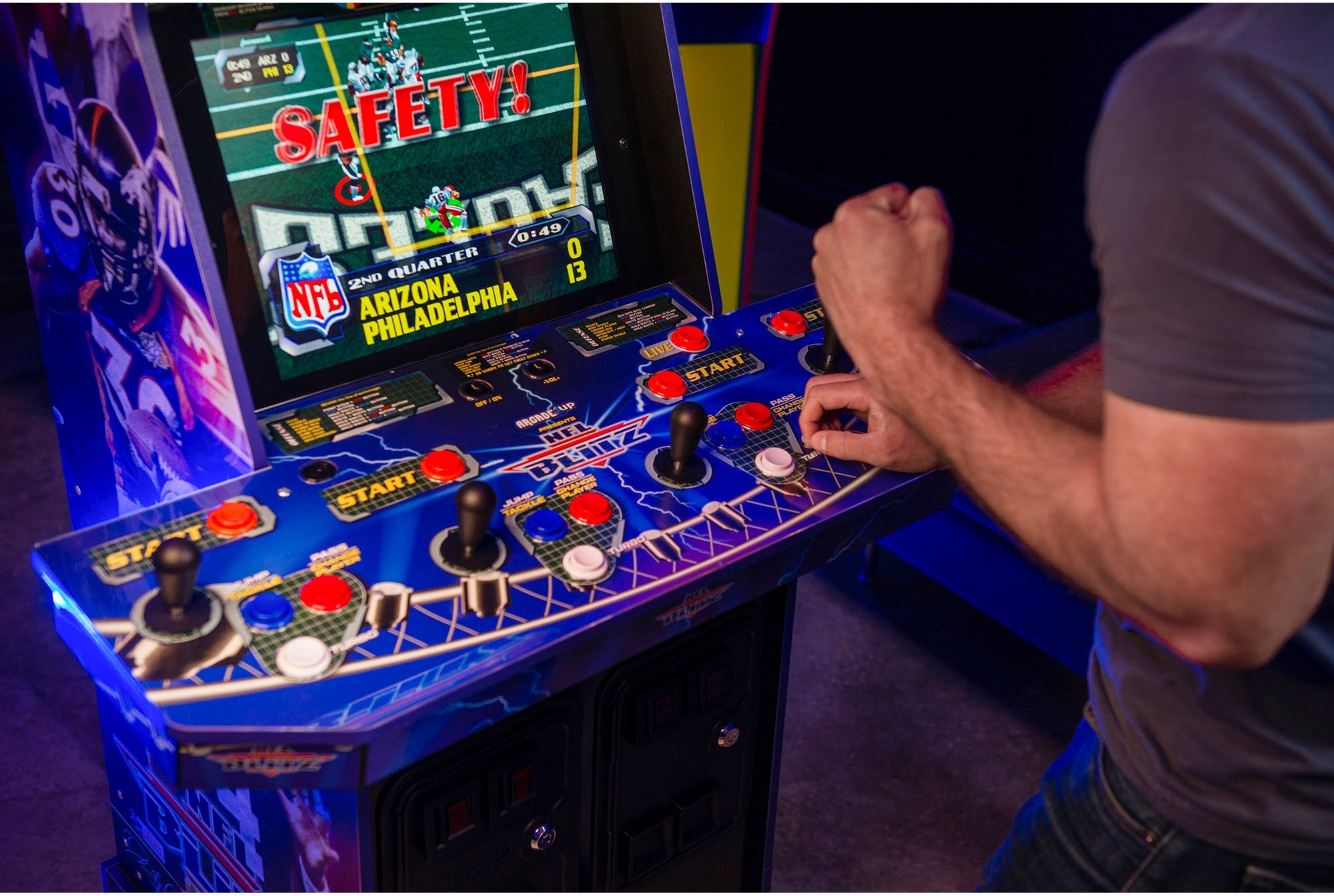 Retro Arcade Game Console with Riser and Lighted Marquee